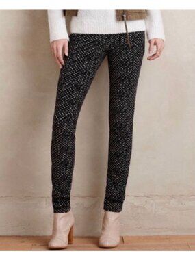 Anthropologie Pilcro Textured Black & White Patterned High-Rise Skinny Pants 26
